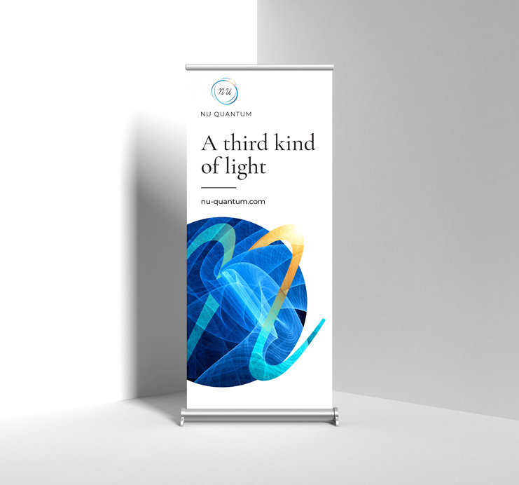 Roller banner for an exhibition