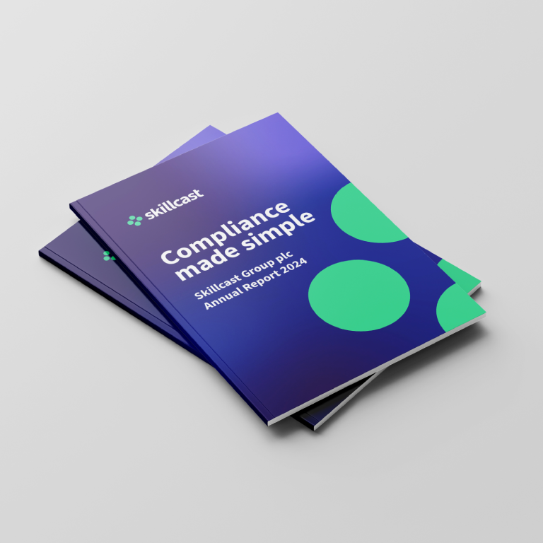 Mockup of the Skillcast annual report designed by JDJ Creative.